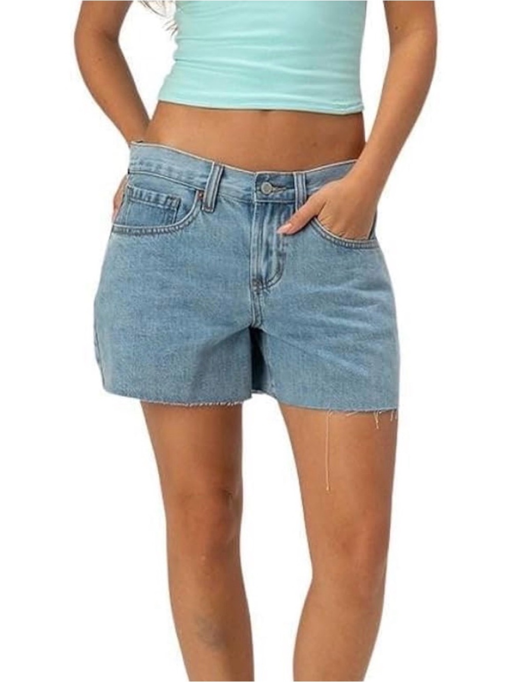 RSQ Light Blue Relaxed Denim Shorts